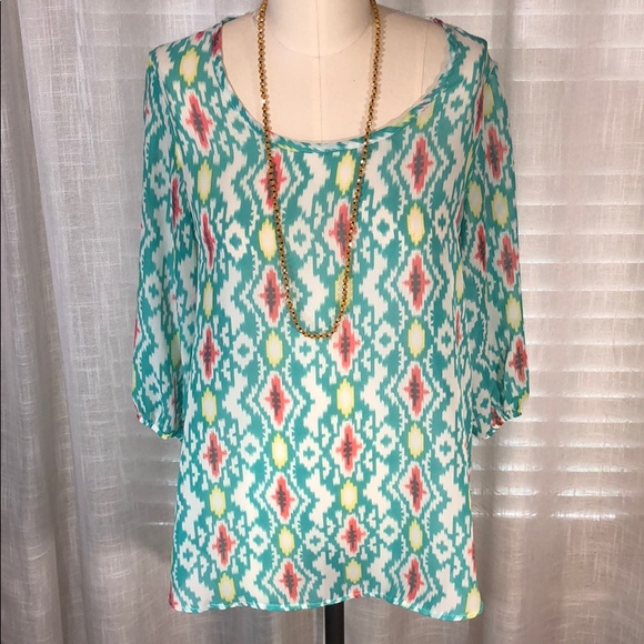Sheer Turquoise Shirt - Picture 1 of 4